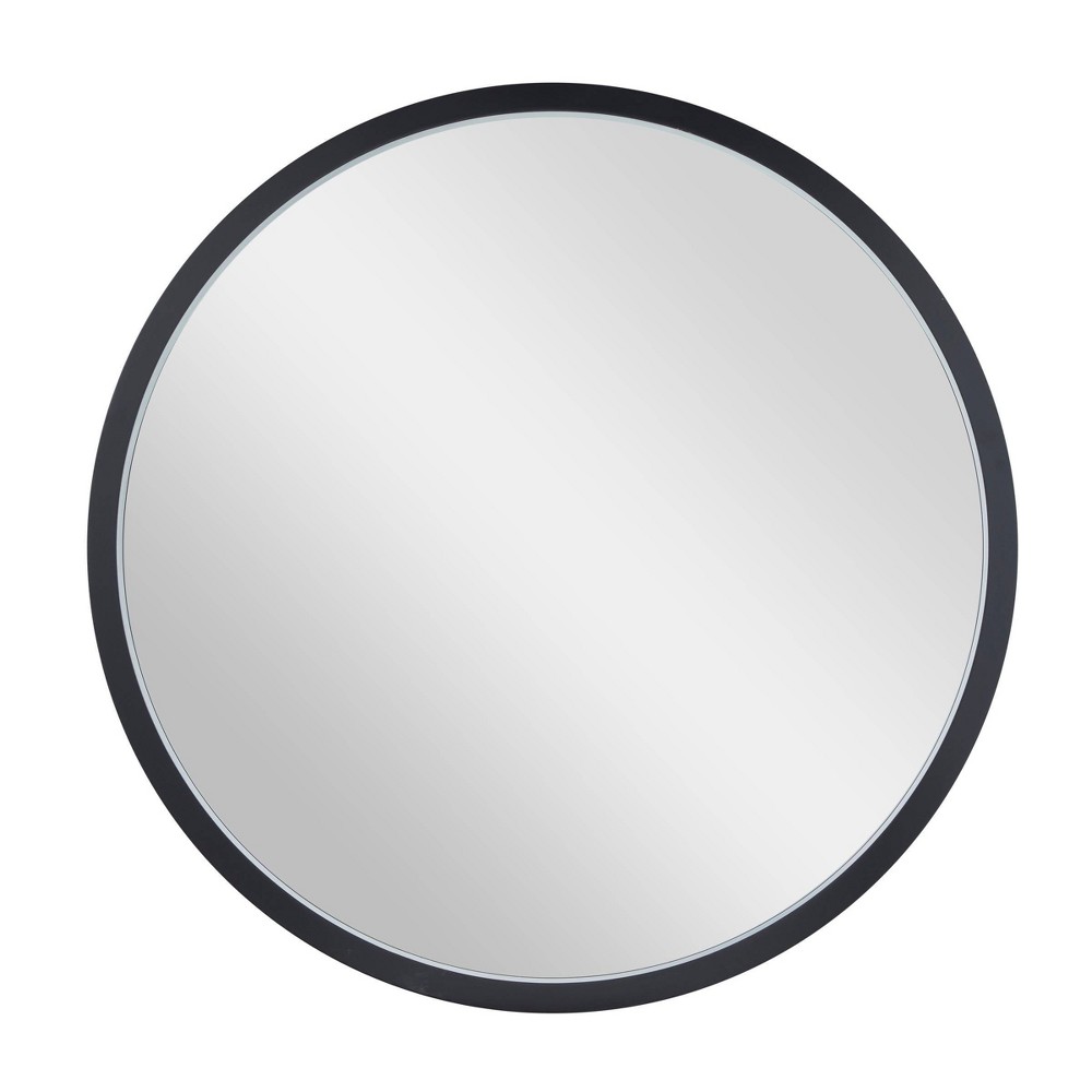 Photos - Wall Mirror Olivia & May 42" Contemporary Wood Round  Black : Wall Mount, N