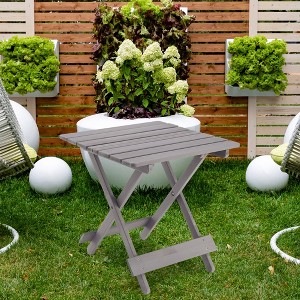 VASIP Compact Wooden Folding Table , Lightweight & Portable Durable Wood Square Table for Patio, Garden, Beach, Camping & Picnic - 1 of 4