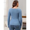 INSPIRE CHIC Womens Nursing Wrap Sweater Long Sleeve Blouse V Neck Stretch Tops Ruched Breastfeeding Maternity Shirt - 4 of 4