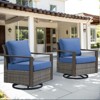 Buenhomino Patio Chairs Set of 2, Outdoor Swivel Rocker Patio Chairs, Metal Patio Furniture with Deep Seating and Wide Arm for Deck, Porch, Yard - 2 of 4