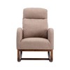 PAGED Premium Linen Accent Chair with Solid Wood Legs & Convenient Side Pocket, High-Back Rocking Armchair for Living Room, Natural Beige - 4 of 4