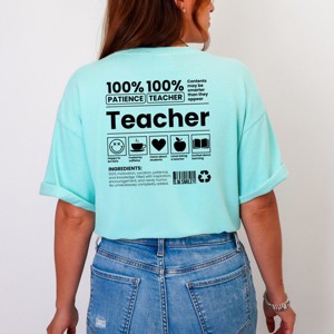 Simply Sage Market S.W.Smiley Teacher Recipe Front & Back Design Garment Dyed Tee - 1 of 4