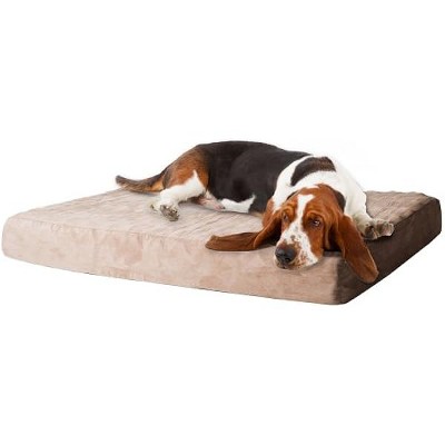 PETMAKERMemory Foam Dog Bed with Removable Cover, Medium, Tan