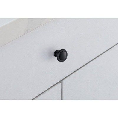 Matte Black Round Mushroom Knob Set with Mounting Hardware
