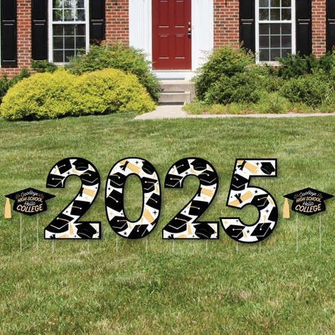 Big Dot of Happiness Hello College 2025 Graduation Party Yard Signs - Outdoor Lawn Decorations - 2025 - image 1 of 4