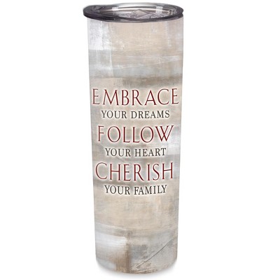 Elanze Designs Embrace Dreams Foggy Sand 20 ounce Stainless Steel Travel Tumbler