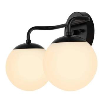 Louis Parisian Globe Metal/Frosted Glass Modern Contemporary LED Vanity Light - JONATHAN Y
