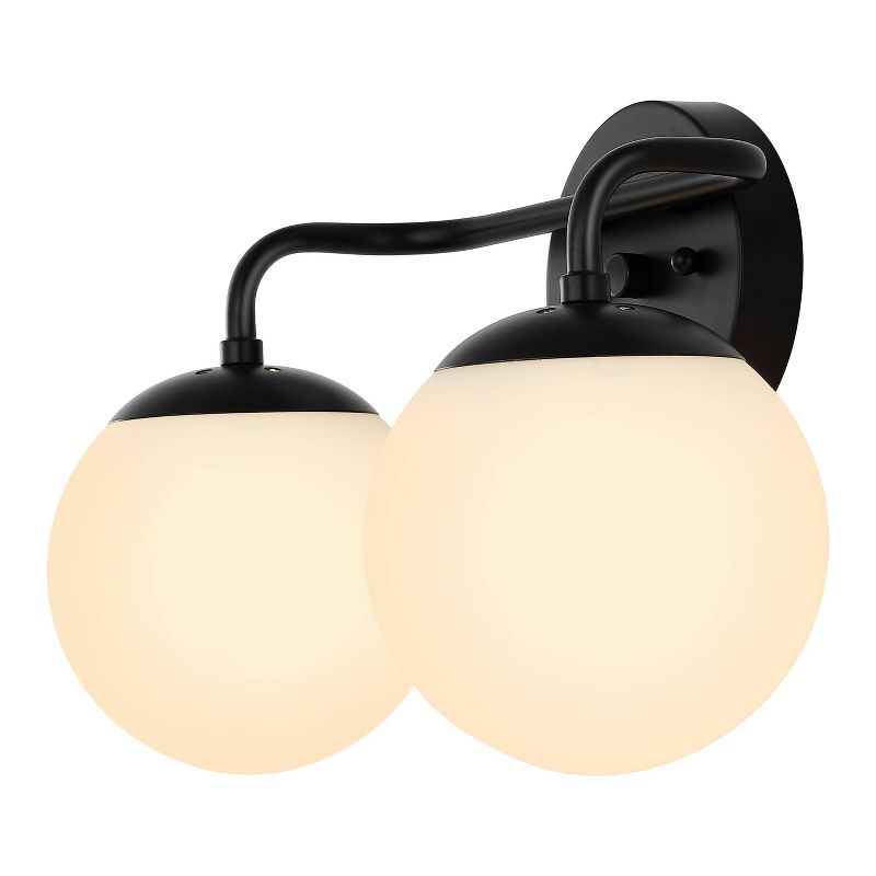 Louis Parisian Globe Metal/Frosted Glass Modern Contemporary LED Vanity Light - JONATHAN Y, 1 of 13