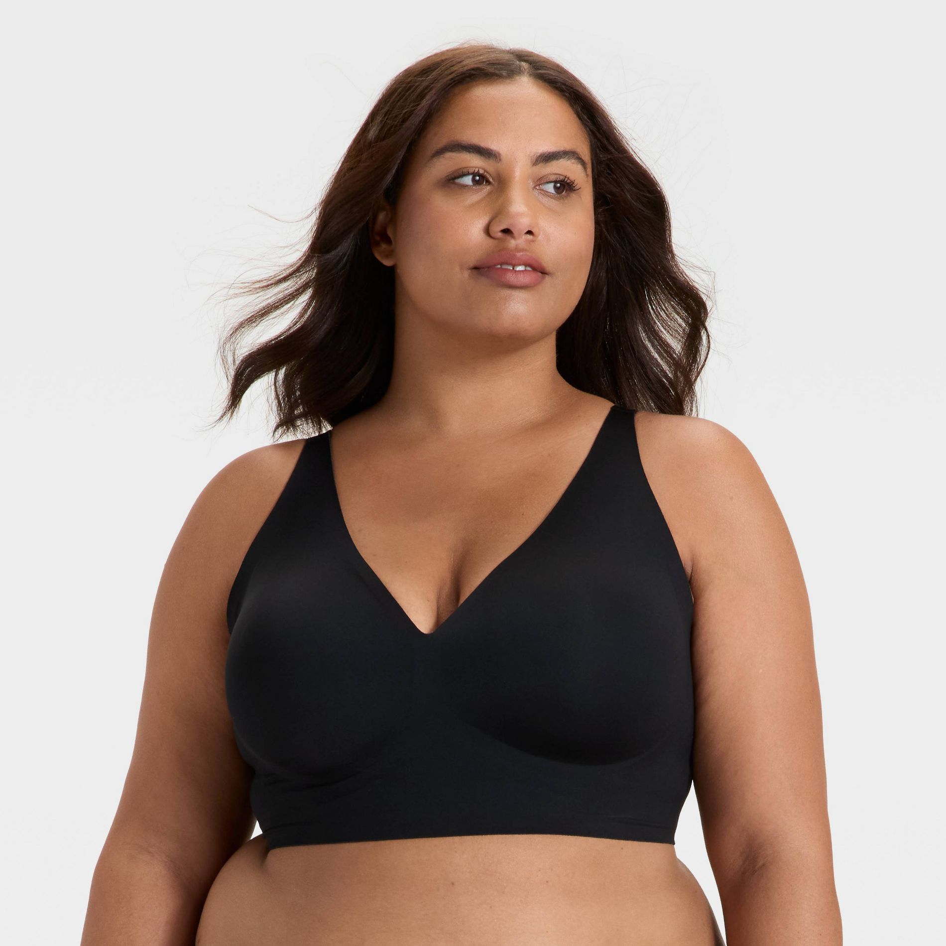 Women's Luxury Collection Removeable Pad Longline Plunge Bralette - Auden™ Black XXL