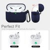 BONGEEK AirPods Pro Case Cover,Soft Silicone Protective Cases Cover Skin for Apple AirPod Pro 2 Charging Case Keychain Front LED Visible,Navy Blue - 2 of 4