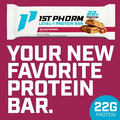1st Phorm Salted Caramel Protein Bars - 22g Protein - 8.5oz/4ct