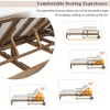 Outdoor Patio Solid Wood Double Daybed Sunbed with Adjustable Backrest and Wheels - 4 of 4