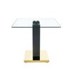 NicBex 63" Modern Rectangular Glass Dining Table Tempered Glass Tabletop with MDF slab V-Shaped Bracket for Kitchen - 2 of 4