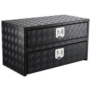 24" Aluminum Truck Tool Box w/Drawer, 2-Tier Organizer Design for Truck Bed Tools, Secure with Lock & Keys, Waterproof Underbody Toolbox for Pickup - 1 of 4