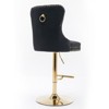 NicBex Swivel Bar Stools Set of 2 with Gold Base,Island Chairs with Tufted Backrest,Adjustable Height 27-35" Velvet Barstools for Kitchen,Bar - 4 of 4