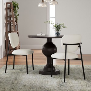 Metal Armless Dining Room Chairs Set Of 2,Indoor Fabric Upholstered Kitchen Dining Chair,Dining Chair With Metal Frame-Cuddlewood - 1 of 4
