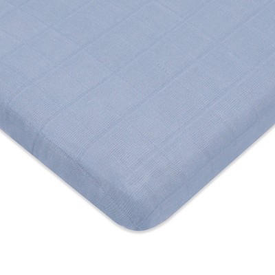 Babyletto Dewdrop Muslin All-Stages Midi Crib Sheet, GOTS Certified Organic Cotton