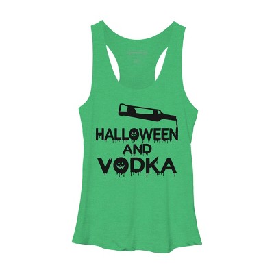 Women's Design By Humans Halloween and Vodka By melcu Racerback Tank Top