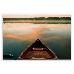 Stupell Industries Canoe on Lake Warm Sunrise Wall Plaque Art, 15" x 10" - 1 of 4