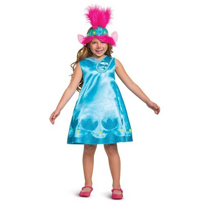 Toddler Deluxe Trolls Poppy Halloween Costume Dress with Headpiece 3T-4T