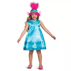 Kids' Trolls World Tour Poppy Deluxe Halloween Costume Dress with Headpiece