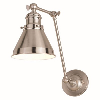 Vaxcel Alexis 1 - Light Swing Arm Lamp in  Satin Nickel/Matte White