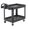 2-Shelf Utility/Service Cart, Medium, Black, Lipped Shelves, Warehouse/Garage/Cleaning - 3 of 4