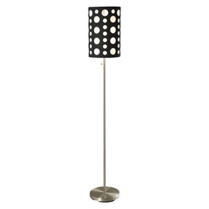 Ore International Spotted Floor Lamp - Brushed Steel (Lamp Only), Black