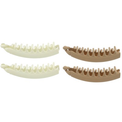 Unique Bargains Women's Hair Accessories Interlocking Ponytail Banana Clip Antislip Clip 4 Pcs