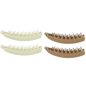 Unique Bargains Women's Hair Accessories Interlocking Ponytail Banana Clip Antislip Clip 4 Pcs - 1 of 4