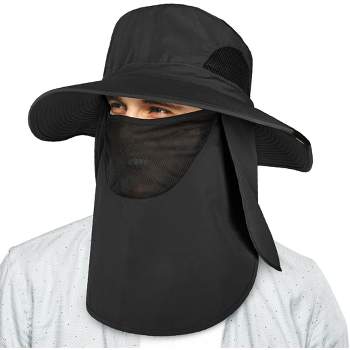 ikasus Women Sun Cap with Detachable Face Mask Neck Flap Visor Hats  Foldable Quick Dry Sun Protection Hats for Travel