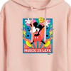 Women's - Disney - Mickey Music Is Life Cropped Graphic Hoodie - 2 of 3