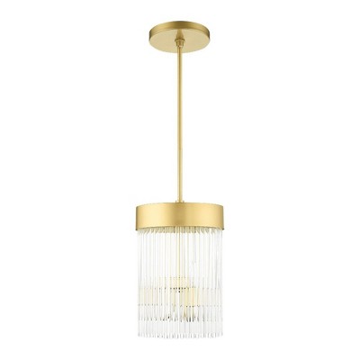 Mini Norwich Crystal Chandelier with Soft Gold Drum Shade
