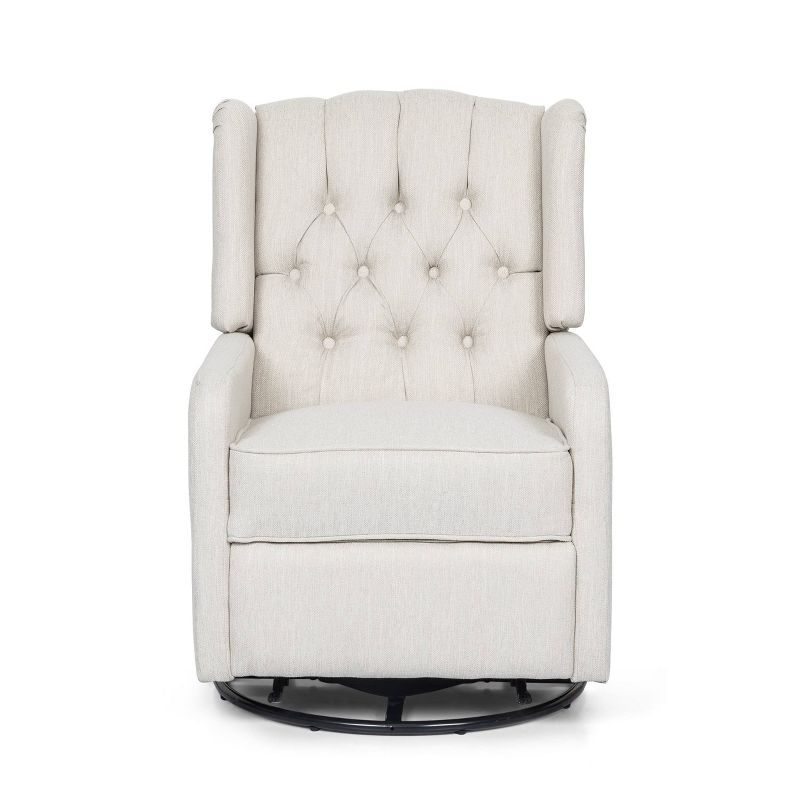 Mohaven Contemporary Tufted Wingback Swivel Recliner - Christopher Knight Home, 6 of 10