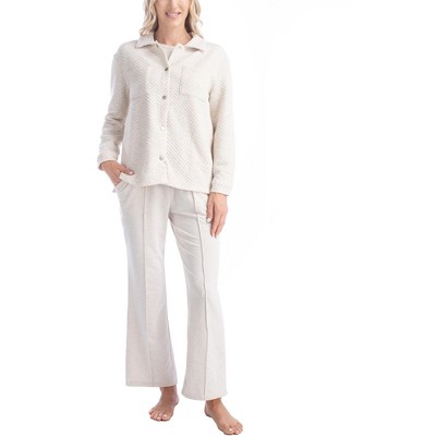 MUK LUKS Women's Quilted Shacket 3 Piece Pajama Set