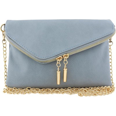 BEAFUP Envelope Wristlet Clutch Crossbody Bag with Detachable Chain Strap, Faux Leather Purse with Magnetic Snap Flap and Hardware