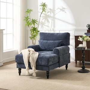 KWPZQEB 50'' Chaise Lounge Indoor, Oversized Chaise Lounge Chair with Lumbar Support & Armrests, Upholstered Plush Sofa Chair for Home Office - 1 of 4