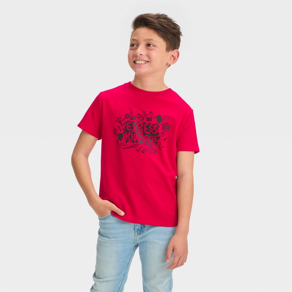 Case pack of 15 Assorted Colors & Sizes Boys' Short Sleeve 'Express Yourself' Color red blue green XS,S,M,L,XL