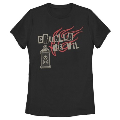 Women's Cruella Spray Flames Logo T-Shirt