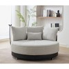 52.75'' Polyester Oversized Round Swivel Chair with Adjustable Phone Stand, Throw Pillows and Rotating Pulley - 2 of 4