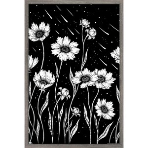 Trends International Episodic Drawing - Midnight Golden Waves Framed Wall Poster Prints - 1 of 4
