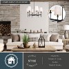 VAXCEL Camden 6 Light Matte Black Chandelier Fixture White Fabric Linen Shade, LED Compatible - 2 of 4