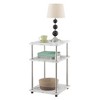 HomeStock Three Tier End Table with Stainless Steel Legs, Open Particleboard Shelves and Sleek Contemporary Modern Design - 3 of 4