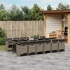 vidaXL Patio Dining Set with Cushions Garden Table and Chair Gray Poly Rattan - 2 of 4