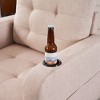 PAGED Single Sofa with Storage Ottoman, Upholstered Sofa with Cup Holders and Tufted Detailing, Armchair for Living Room, Home Office, Beige - 3 of 4