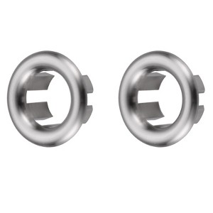 WOWOW 1.2 in. ABS Sink Basin Trim Overflow Cover Insert in Hole Round Caps in Brushed Nickel - 1 of 3