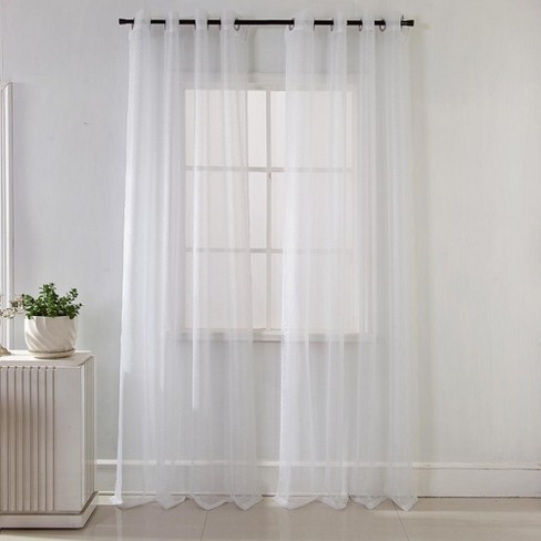 Ramallah Lonnie Grommet Curtain Panel - 54x90", White - image 1 of 4