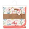 Touched by Nature Baby Girl Organic Cotton Swaddle Blanket and Headband or Cap, Butterflies, One Size - 2 of 4