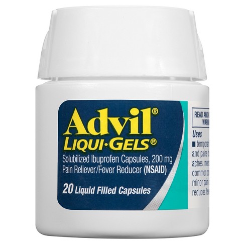 Advil Liqui-Gels Pain Reliever/Fever Reducer Liquid Filled Capsules ...