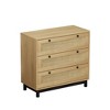 HDZNVF 30.31 inch 3 Drawers Storage Cabinet Rope Woven Drawer, Oak - 4 of 4